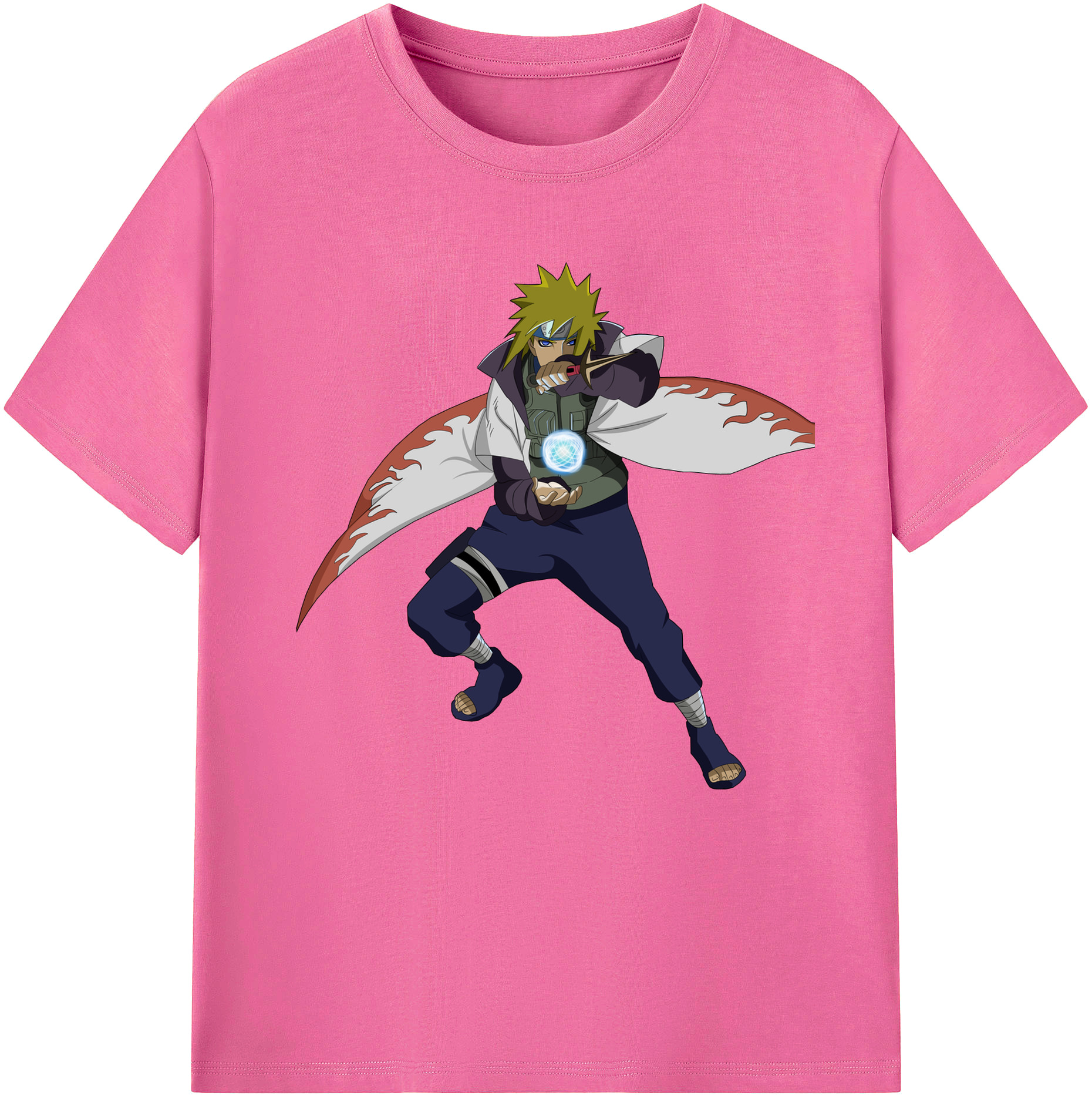 （画像用） NARUTO -ナルト- 波風 ミナト Namikaze Minato レディースカジュアルプリントTシャツ（綿100％）